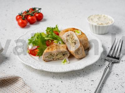 Vištienos kotletai su grybais ir sūriu pagrindine nuotrauka