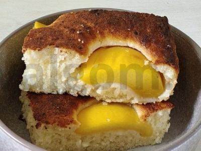 Varškės pyragas su persikais pagrindine nuotrauka