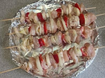 Kalakutienos ir daržovių šašlykai su bulguro garnyru Žingsnis 8