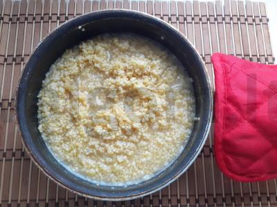 Pieninė sorų košė su džiovintais abrikosais Žingsnis 1