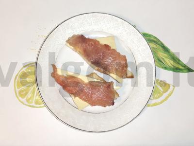 Brusketa su silpnai sūdyta lašiša „Vladivostok-Paryžius“ Žingsnis 4