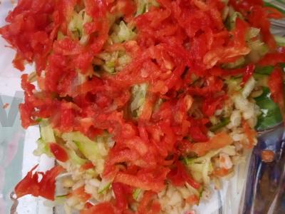 Perlovka su agurku, kiaušiniu ir raudonąja paprika Žingsnis 4