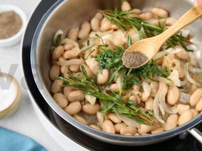 Pupelės su dešrelėmis Žingsnis 6