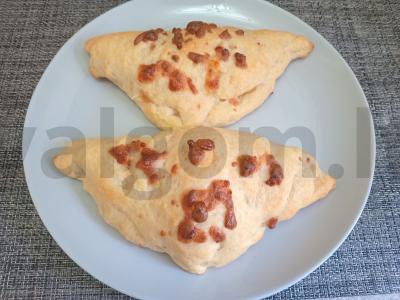 Chachapuri iš sluoksniuoto mielinio tešlos ir suluguni sūrio Žingsnis 7