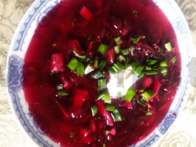 Šaltas burokėlių sriuba su kalakutiena Žingsnis 12