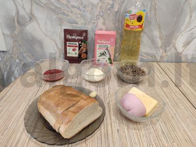 Karšti sumuštiniai su dešra, sūriu ir jautiena orkaitėje Žingsnis 1