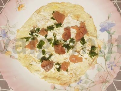 Kiaušinis vokas su varškės sūriu ir raudona žuvimi Žingsnis 6