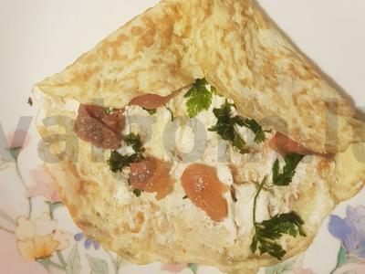 Kiaušinis vokas su varškės sūriu ir raudona žuvimi Žingsnis 7