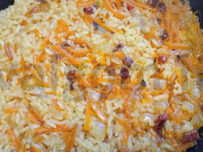 Aštrūs vištienos šlaunelės su ryžių ir daržovių garnyru Žingsnis 10