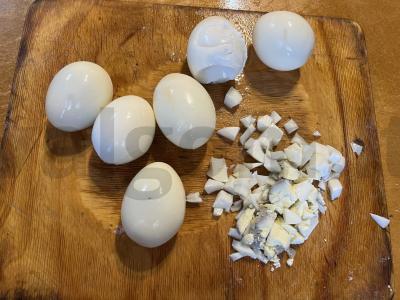 Salotas „Šventinis“ su dešrainiu sūriu Žingsnis 2