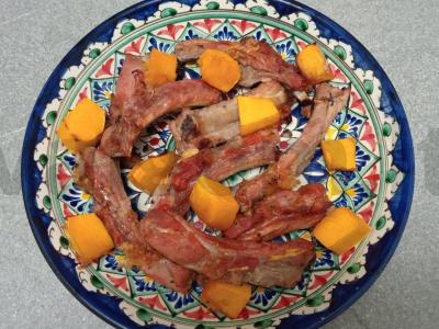 Kiaulienos šonkauliai aštriame marinate, kepti su moliūgu Žingsnis 5