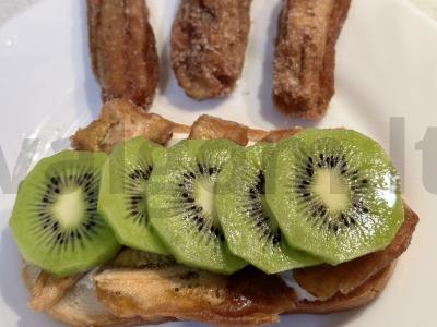 Brusketa su džiovintais bananais ir mangais desertui Žingsnis 3