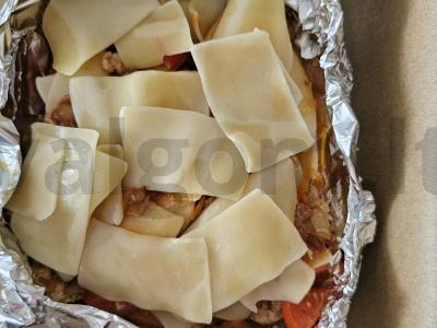 Lasagna su mėsos faršu ir pomidorų pasta orkaitėje Žingsnis 9