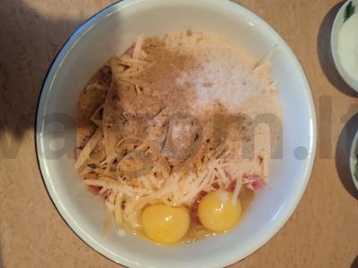 Smulkintos vištienos kotletai su majonezu ir sūriu Žingsnis 3