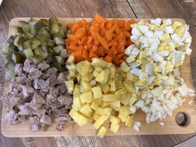 Olivje su jautiena Žingsnis 1