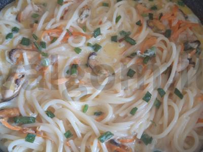 Makaronai su midijomis grietinėlės padaže Žingsnis 8