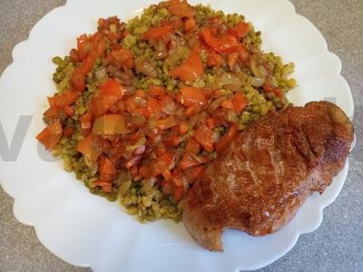 Kepta antis krūtinėlė su mung pupelių ir daržovių garnyru Žingsnis 11