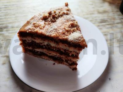 Biskvitinis tortas su virta saldžia grietinėle, rikota ir cinamonu Žingsnis 12