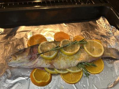 Keptas sėklinis su citrusiniais vaisiais ir rozmarinu Žingsnis 11