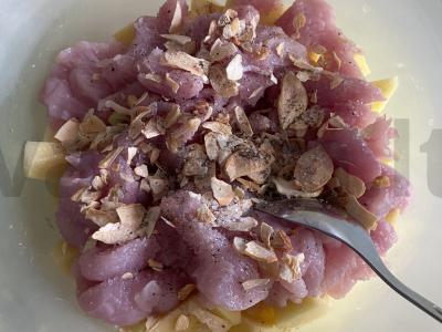 Indėnų azu, keptas su bulvėmis grietinės-sojų padaže Žingsnis 3