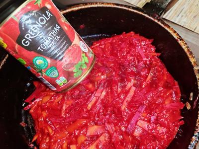 Raudona barščiai su paprikomis Žingsnis 8