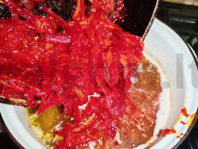 Raudona barščiai su paprikomis Žingsnis 9