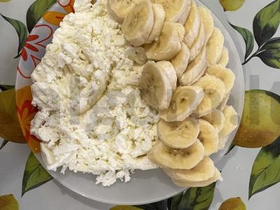 Švelniausias varškės blynelis su bananais Žingsnis 2