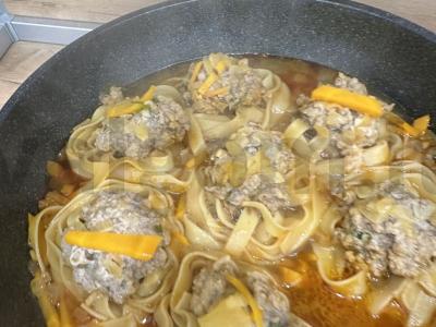 Makaronų lizdai su faršu po sūriu Žingsnis 10