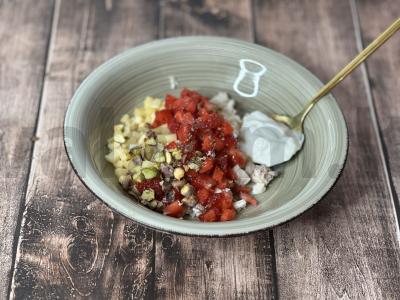 Salotos su vištiena, braškėmis ir pistacijomis Žingsnis 5