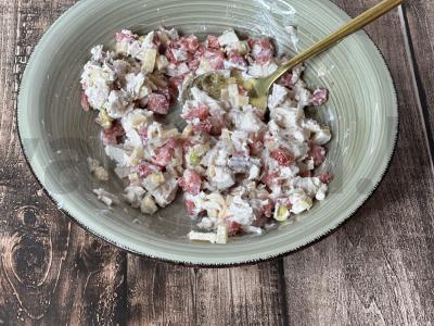 Salotos su vištiena, braškėmis ir pistacijomis Žingsnis 6