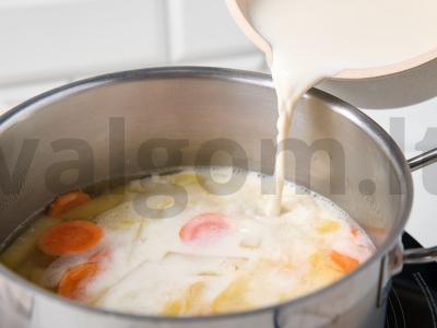 Pieninis sriuba su daržovėmis Žingsnis 5