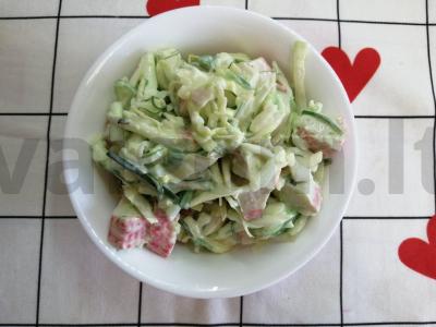 Salotos su krabų lazdelėmis ir čiuoka Žingsnis 6