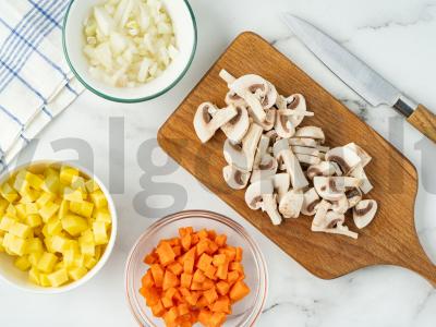 Daržovių troškinys su grybais ir baklažanais Žingsnis 2