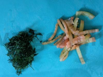 Sotūs vasaros salotos su daržovėmis ir liežuviu Žingsnis 3