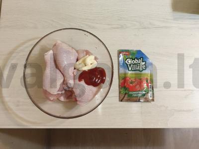 Kepta vištiena su mažais bulvytėmis Žingsnis 1