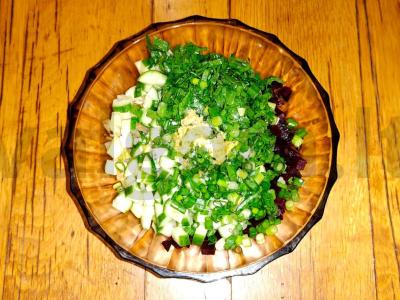 Salotos su virtomis burokėliais ir ant grotelių keptu cukiniju Žingsnis 6