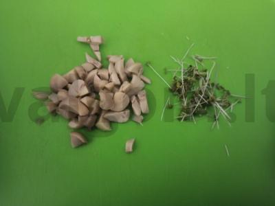 Įdaryti kiaušiniai su grybais ir mikrožalumynais Žingsnis 3