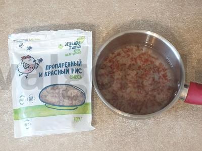 Ryžių mišinys su troškintu mėsa ir cukinija Žingsnis 4