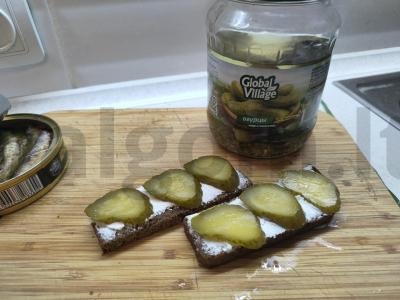 Skrebučiai su žaliu svogūnu ir šprotais Žingsnis 2