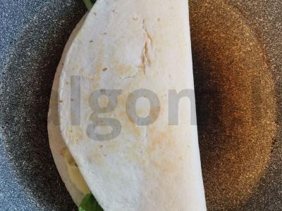 Tortilija su rūkyta šonine ir daržovėmis Žingsnis 7