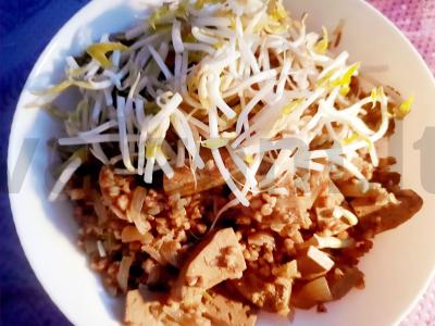 Grikių košė su tofu ir mung pupelėmis Žingsnis 3