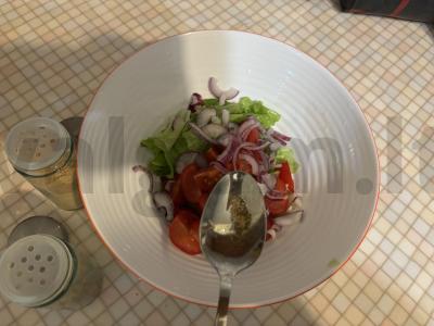 Daržovių salotas „Rudeniškai“ Žingsnis 8