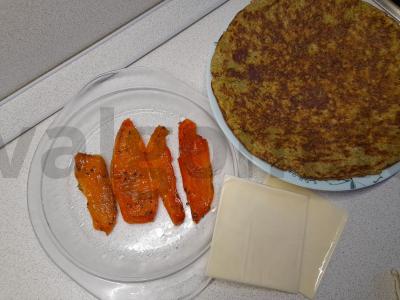 Avižų blynas su kepta paprika ir sūriu Žingsnis 6