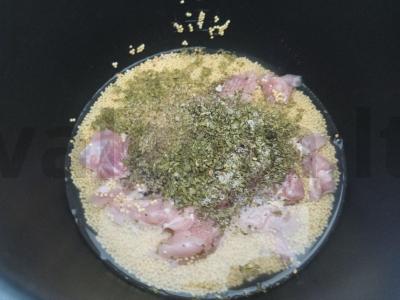 Pšenių košė su vištiena ir baziliku Žingsnis 3