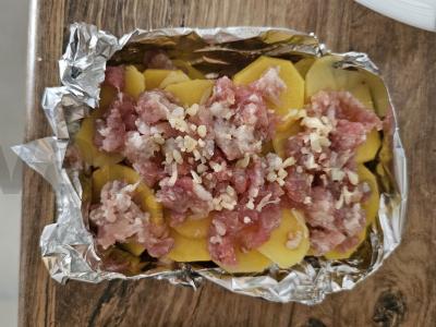 Bulvių ir faršo apkepas vakarienei Žingsnis 6