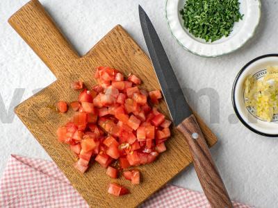 Sluoksniuotas tortas-salotas su vištiena Žingsnis 4