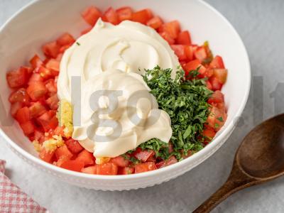 Sluoksniuotas tortas-salotas su vištiena Žingsnis 5