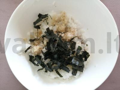 Sushi salotas su midijomis ir silkės ikra namuose Žingsnis 6