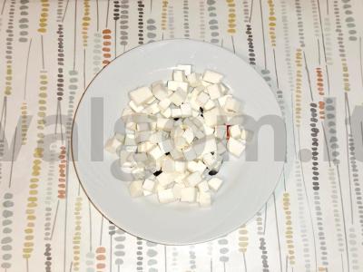 Bulvių salotos su brynza ir lašiša Žingsnis 4