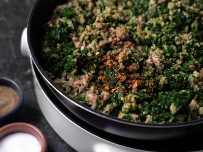 Faršo ir špinatų apkepas Žingsnis 3